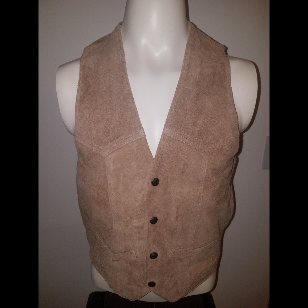 Vintage Chess King Genuine Leather Vest Size Large